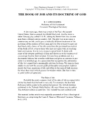 The Book of Job and Its Doctrine of God