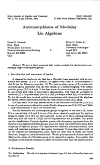 Automorphisms of Modular Lie Algebr S