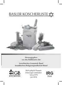 Basler Koscherliste