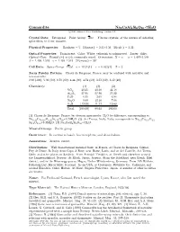Gonnardite Na2caal4si6o20 ² 7H2O C 2001 Mineral Data Publishing, Version 1.2 ° Crystal Data: Tetragonal