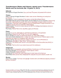 Transformative Works and Cultures, Special Issues: Transformative Works and Fan Activism, No
