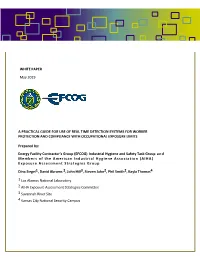 A PRACTICAL GUIDE for USE of REAL TIME DETECTION SYSTEMS for WORKER PROTECTION and COMPLIANCE with OCCUPATIONAL EXPOSURE LIMITS May 2019