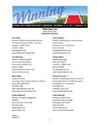 Attendee List As of 11/07/2011 Alphabetical by Name