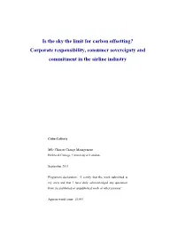 Dissertation Study on the Airline Industry