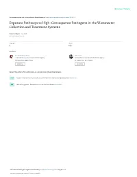 Exposure Pathways to High-Consequence Pathogens in the Wastewater Collection and Treatment Systems