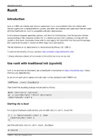 Introduction Use Runit with Traditional Init (Sysvinit)