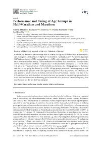 Performance and Pacing of Age Groups in Half-Marathon and Marathon