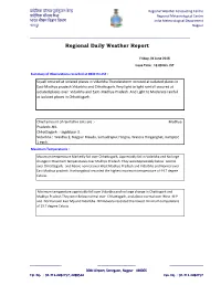 Regional Daily Weather Report