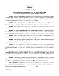 Resolution Adopting the New Castle County Multi-Jurisdictional All Hazard Mitigation Plan 2020 Update As Approved by Fema