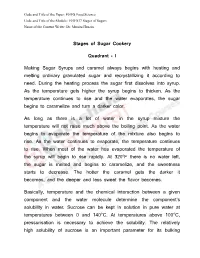 Stages of Sugar Cookery Quadrant