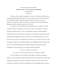 THE RECOVERY of EGALITARIAN LEADERSHIP by Cynthia Datu Introduction