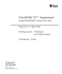Ultrasparc T1™ Supplement to the Ultrasparc Architecture 2005