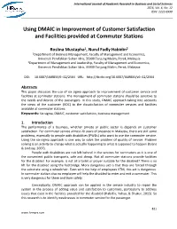 Using DMAIC in Improvement of Customer Satisfaction and Facilities Provided at Commuter Stations