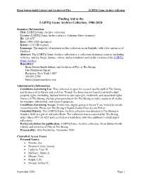 Finding Aid to the LGBTQ Game Archive Collection, 1986-2020