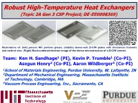 Robust High-Temperature Heat Exchangers (Topic 2A Gen 3 CSP Project; DE-EE0008369)