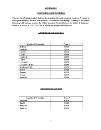 APPENDIX C TOWNSHIP CODE NUMBERS This Is a Five