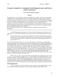 Caregiver Sensitivity, Contingent Social Responsiveness, and Secure Infant Attachment