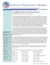 Cultural Resources Update