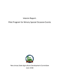 Interim Report: Pilot Program for Winery Special Occasion Events