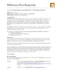 WFR Course Overview