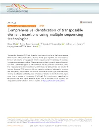 Comprehensive Identification of Transposable Element Insertions