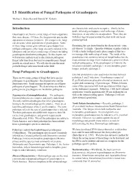 I.5 Identification of Fungal Pathogens of Grasshoppers
