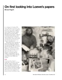 On First Looking Into Loewe's Papers