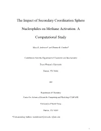 The Impact of Secondary Coordination Sphere Nucleophiles