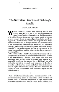 The Narrative Structure of Fielding's Amelia