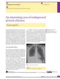 An Interesting Case of Undiagnosed Pleural Effusion Case Report