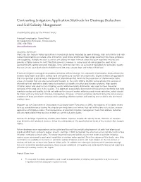 Contrasting Irrigation Application Methods for Drainage Reduction and Soil Salinity Mangement