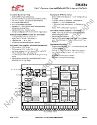 Em358x High-Performance, Integrated Zigbee/802.15.4 System-On-Chip Family