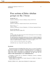 Free Actions of Finite Abelian Groups on the 3-Torus