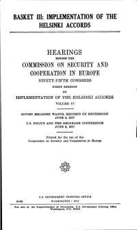 Implementation of the Helsinki Accords