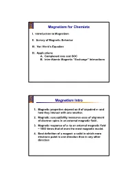 Magnetism in Transition Metal Complexes