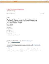 Pentazole-Based Energetic Ionic Liquids:Â•› a Computational Study