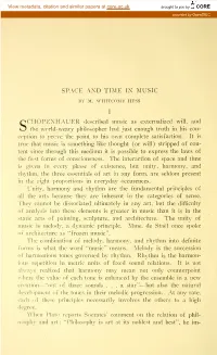 Space and Time in Music