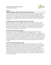 SPEAKER and STAFF BIOGRAPHIES Scenarios to Simulation