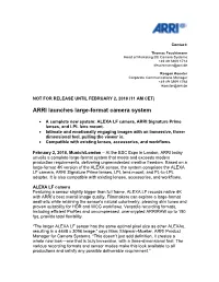ARRI Launches Large-Format Camera System
