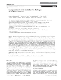 Challenges in Ex Situ Conservation