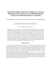 (Cod) and Total Suspended Solid (Tss) Analysis from Mentaya River