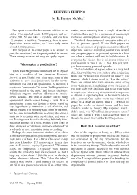 EDIFYING EDITING by R. Preston Mcafee*,1 Who Makes a Good