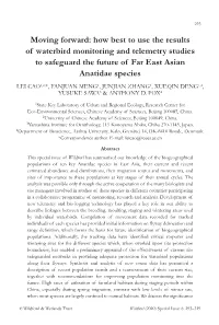 How Best to Use the Results of Waterbird Monitoring and Telemetry Studies to Safeguard the Future of Far East Asian Anatidae Species
