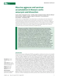 Massive Aggrecan and Versican Accumulation in Thoracic Aortic Aneurysm and Dissection