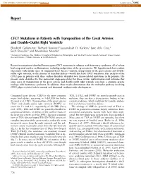 Report CFC1 Mutations in Patients with Transposition of the Great