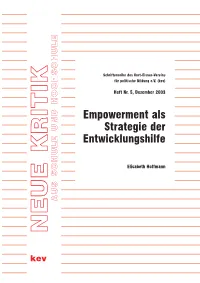 Empowerment Als Strategie Der Entwicklungshilfe