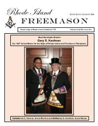 Freemasonry in Rhode Island Look Like in Our Case Scenario and Hoping for the Best-Case Scenario