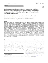 (INSM1) Is a Sensitive and Highly Specific Marker Of