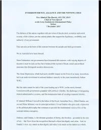 INTERDEPENDENCE, ALLIANCE and the WINNING EDGE Vice