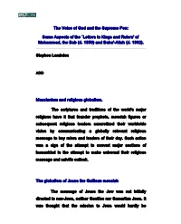 Letters to Kings and Rulers' of Muhammad, the Bab (D. 1850) and Baha'-Allah (D